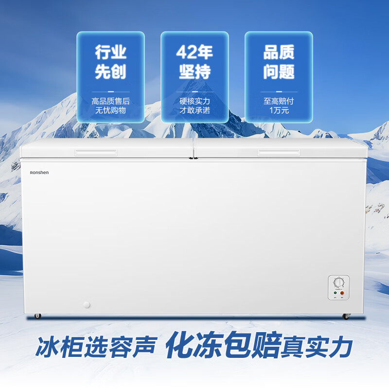 容声(Ronshen)BD/BC-506ZMMA 506升大容量冰柜冷藏冷冻转换单温冷柜 厨房雪糕卧式冷冻柜