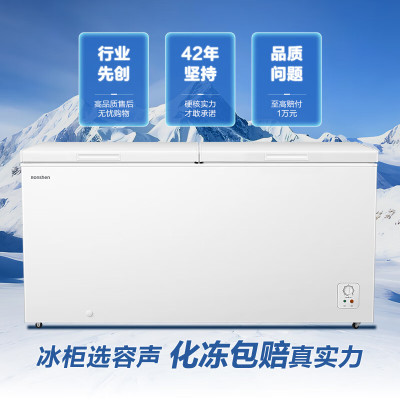 容声(Ronshen)BD/BC-506ZMMA 506升大容量冰柜冷藏冷冻转换单温冷柜 厨房雪糕卧式冷冻柜