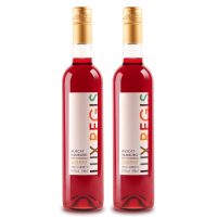 [女士小甜水]类人首莫斯卡托玫瑰香半甜桃红葡萄酒 红酒6支装