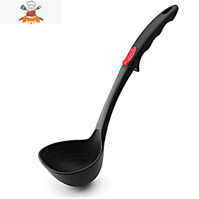 硅胶铲不粘锅铲平底锅炒菜铲子家用汤勺铲套装厨房可高温煎铲厨具 敬平 新款刻度汤勺[黑色单支]