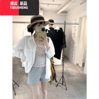 YIBUSHENG[百搭短裤]浅灰色裤子高腰休闲裤女2024季辣妹显瘦运动卫裤子