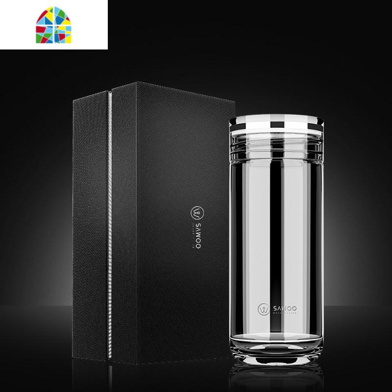 封后大容量500ML单层隔热玻璃杯男女士水杯保温杯泡茶杯车载 FENGHO 单层加厚-蛋底-350ML(送皮质杯