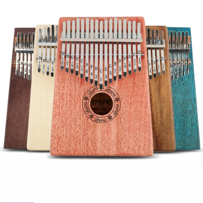拇指琴17音卡林巴琴kalimba10音手指琴拇指钢琴便携式初学者乐器10音单板桃花17音单板桃花芯木（复古色）