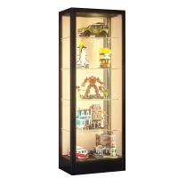 晋舰 透明展柜手办展示柜带灯玻璃柜模型陈列柜单门五层400*400*1800mm