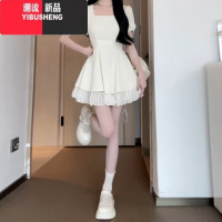 YIBUSHENG法式小众设计白色小个子连衣裙子女季2024新款气质收腰公主短裙
