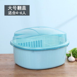 厨房家用带盖碗盆碗碟置物架塑料碗柜装碗筷收纳盒放碗箱沥水碗架