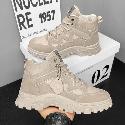 马丁靴男鞋秋季新款高帮复古英伦风工装靴男士休闲户外工作短靴