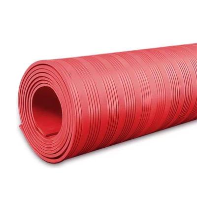鑫迈凯斯 高压绝缘橡胶板 红色防滑地垫 5.0mm厚 50Kg[1*5米]卷