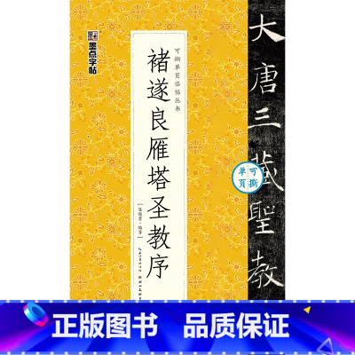 [可撕碑帖]褚遂良雁塔圣教序 [正版]字帖毛笔入门临摹灵飞经颜勤礼碑多宝塔碑可撕单页临帖丛书临摹本10册套装毛笔字初学者