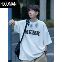 HLCOMAN280g日系短袖t恤男夏季新款潮宽松男生男款半袖体恤上衣