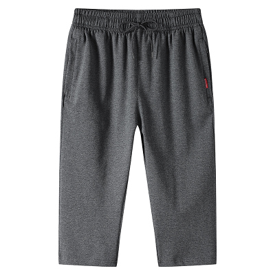 厂家直销-男士2021夏季七分运动休闲裤纯色大码宽松束脚简约运动中长裤迈诗蒙