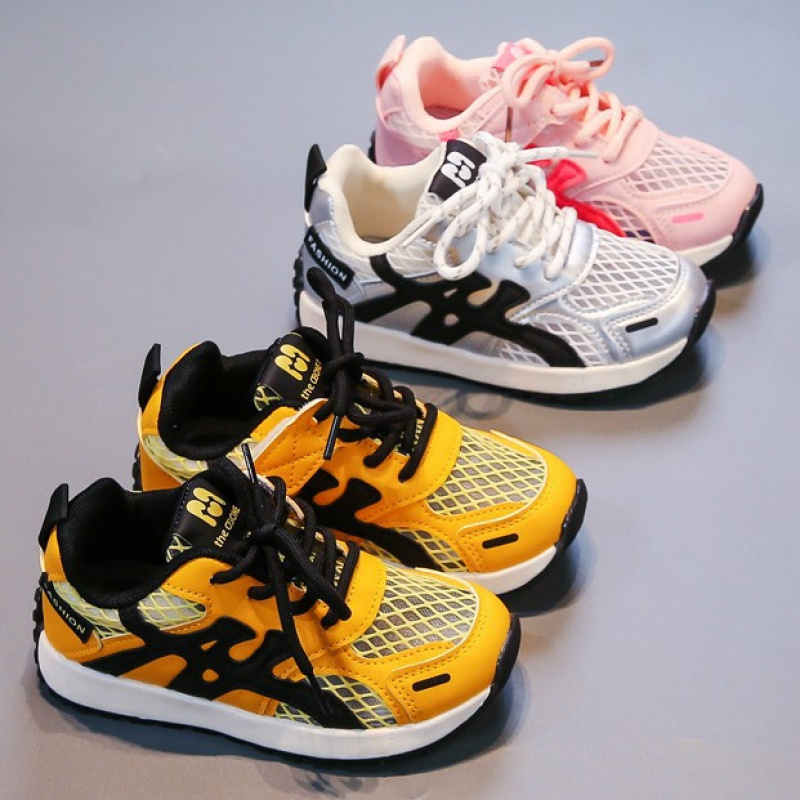 儿童单网透气运动休闲软底鞋2026年春夏季新款运动跑步老爹鞋男女