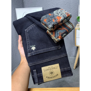 牛仔裤厂家男裤新款彩底棉加厚长裤轻奢舒适加绒直筒裤子