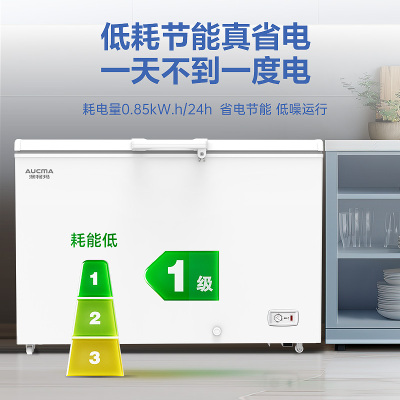 澳柯玛(AUCMA) BC/BD-375HNE 375升家用商用冷柜冰柜 大容量 合金内胆 减霜少霜 大冷冻力