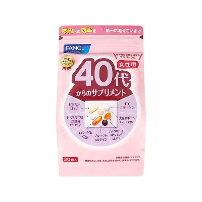 芳珂FANCL维生素女性40代营养包 30日量 复合维生素Q10胶原蛋白蓝莓叶黄素 均衡营养女性健康 日本进口 默认
