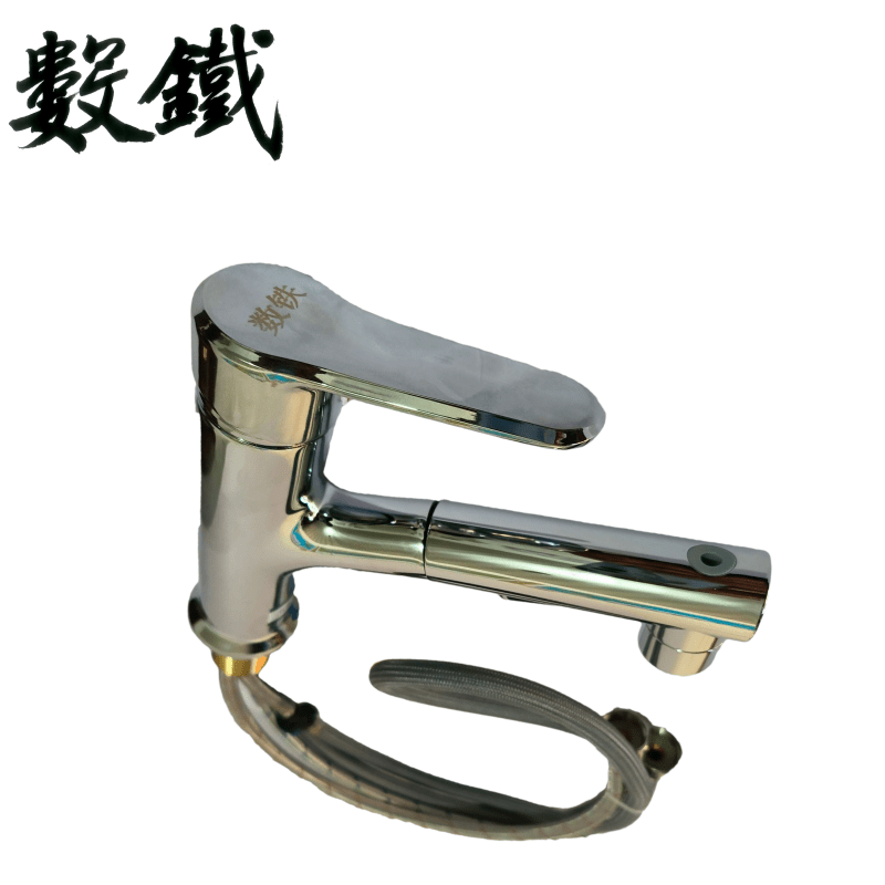 数铁铜洗面盆抽拉水龙头冷热混合水嘴通用型个