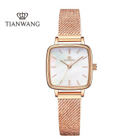 天王表手表 新品小方表石英表轻奢精致方形女表贝母表女士腕表LS31235