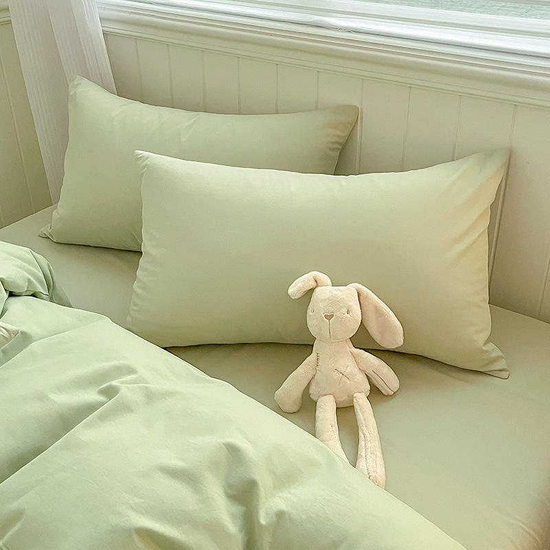 春季磨毛纯棉枕套纯色枕头套全棉家用单人长方形枕芯套