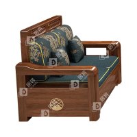 居将 JJ4022930 中式胡桃木实木沙发 双人位