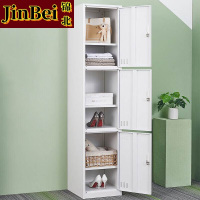 锦北更衣柜400mm宽铁皮柜储物柜钢制单人窄收纳柜鞋柜员工柜 三门更衣柜