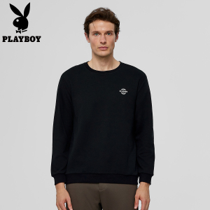 PLAYBOY花花公子官方圆领卫衣基础百搭长袖T恤上衣打底衫2025新款