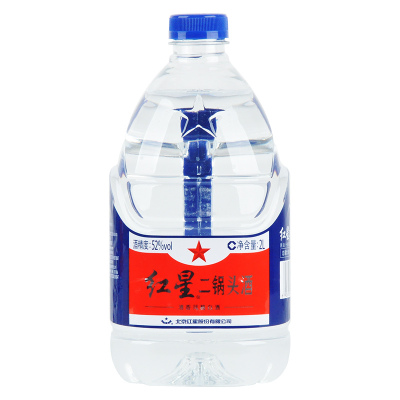 红星二锅头桶装白酒52度2L*1桶单桶装清香型白酒