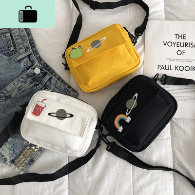 质感小包包女2020网红新款森系帆布包女百搭简约宽肩带单肩斜挎包NEW LAKE女斜挎包