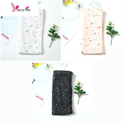 日系透明薄纱月亮星星袜子仙女软妹梦幻亮片中筒短袜亮丝/银葱/珠光潮FISHBASKET丝袜/打底袜/袜丝袜