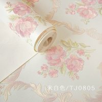 BONJEAN现代简约田园无纺布壁纸 欧式温馨客厅卧室婚房 电视背景墙D墙纸