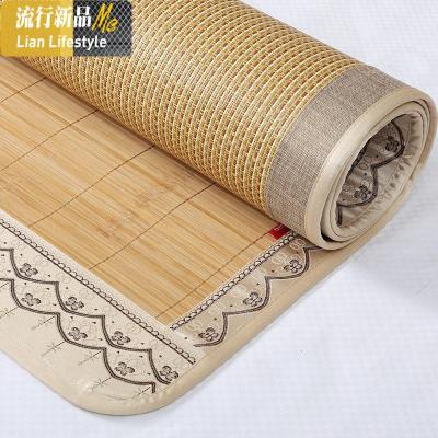 竹席凉席1.8x2米床1.5m折叠加厚藤席子双面可用夏天三件套 三维工匠