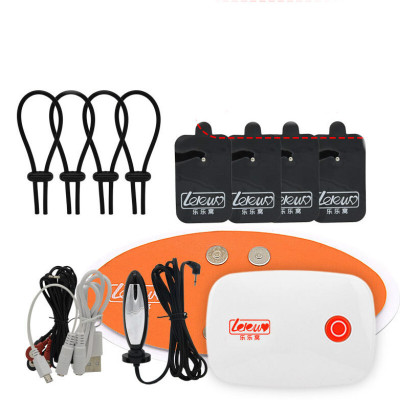 乐乐窝遥控脉冲后庭肛塞茎环马眼尿道插棒乳夹电极贴片硅胶按摩手套男女用情趣玩 男用APP遥控主机+弹簧扣阴茎环+小号塞