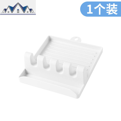 厨房多功能收纳架放锅铲汤勺筷子带接水置物架子塑料简约锅盖架托 三维工匠