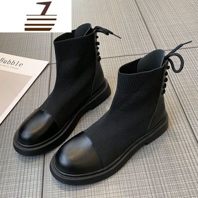 尗卡马丁靴女英伦风新款百搭短靴单靴ins网红瘦瘦鞋潮袜靴子