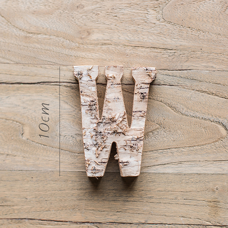 美帮汇原木装饰字母 白桦木树皮摆件墙饰 道具DIY北欧ZAKKA 桦W