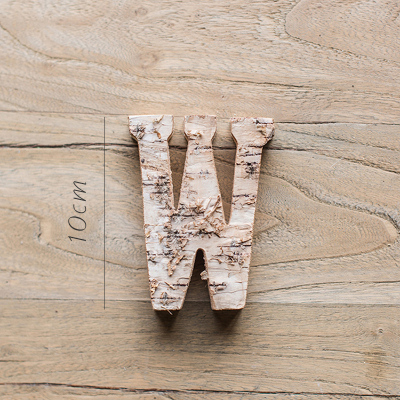美帮汇原木装饰字母 白桦木树皮摆件墙饰 道具DIY北欧ZAKKA 桦W