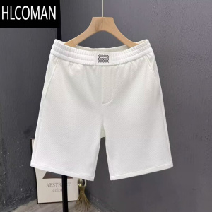 HLCOMAN简约百搭白色短裤男款夏季外穿薄款沙滩裤男士宽松居家休闲五分裤