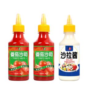 番茄酱沙拉酱黑胡椒酱甜辣酱组合手抓饼酱料沙司批发