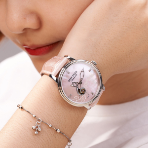 瑞夫泰格(REEF TIGER)品牌手表全自动机械表女表进口机芯时尚防水镂空潮流女士时装表LOVE系列音符GRA1550