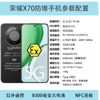 honor/荣耀 X70 防爆手机 12+512G 全网通5G定制NFC加油站巡检化工厂制药油库工业IIC T4