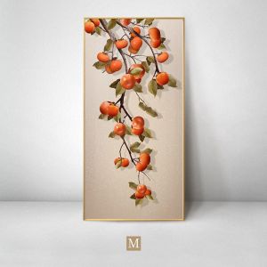 维诺亚柿柿如意轻奢玄关装饰画新中式走廊过道挂画客厅入门进门正对墙面