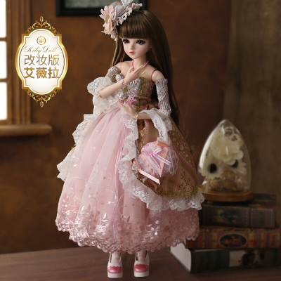 多丽丝凯蒂娃娃公主玩具bjd娃娃60厘米关节洋娃娃改妆版--艾微拉手工改妆版60cm凯蒂-+换装衣服+鞋子+假发