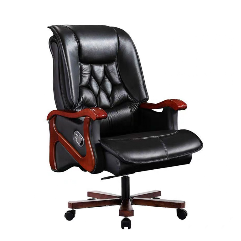 鑫金虎办公椅真皮牛皮实木转椅升降电脑椅K33