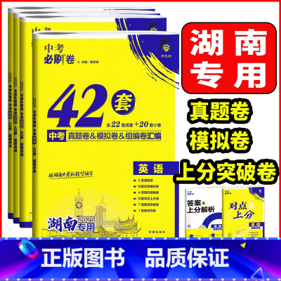 中考必刷卷❤️语文 湖南省 [正版]2025版湖南中考必刷卷42套语文数学英语物理化学历史道德与法治生物地理初中九年级中