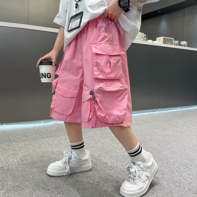 儿童短裤夏季2026新款男童工装裤中裤大童休闲裤男孩痞帅时髦夏装