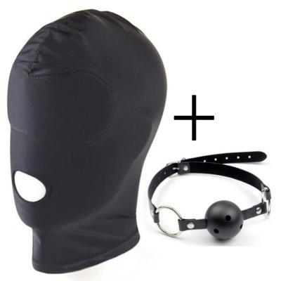 欢乐小鸟sm情趣全封闭露嘴头套男女奴窒息面罩眼罩情侣自拍成人性爱爱用品B-只露嘴/遮眼+口塞