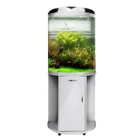 闽江半圆形鱼缸玻璃生态水族箱客厅家用小型圆柱金鱼缸大中型懒人