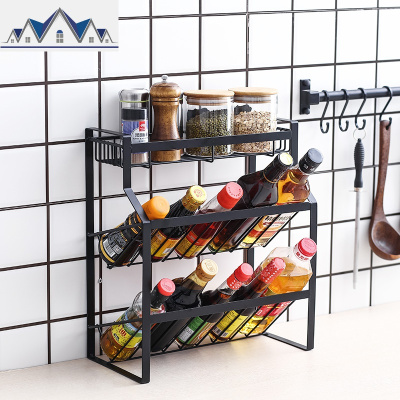 北欧厨房用品油盐酱醋瓶收纳架置物架桌面多功能调味品架子调料盒 三维工匠