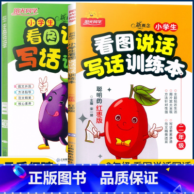 看图说话写话 小学二年级 [正版]2023新版小学生看图说话写话训练本二年级红枣版+茄子版小学2年级新概念语文写作入门起