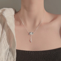 s925纯银流苏莲花项链女轻奢小众吊坠新中式国风毛衣链情人节礼物送女朋友老婆情人节七夕生日礼物