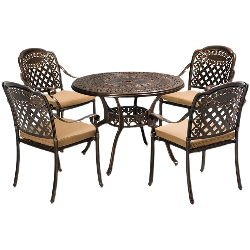 苏宁 质凡 办公家具户外防水阳台庭院休闲铸铝桌椅组合